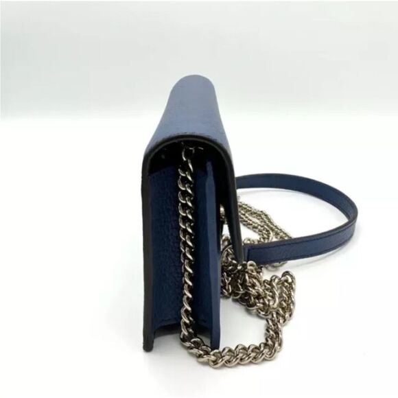 Women’s Gucci Caspian blue interlocking G wallet on a chain made in Italy - Picture 12 of 14
